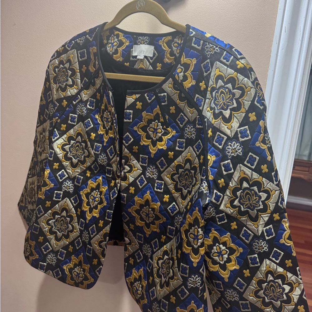 Never used | LOFT | Embroidered Quilted Floral Jacket